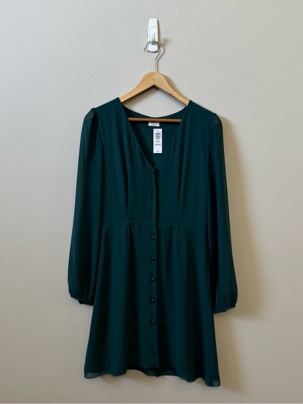 Wilfred Aritzia (NWT) long sleeve button front mini dress